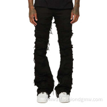 Black Custom Vintage Wash Stacked Jeans Men